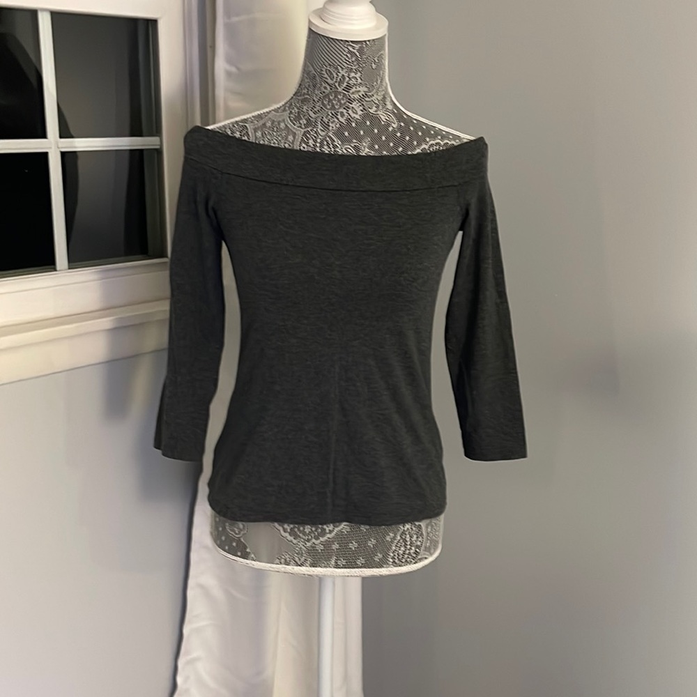 Gray off the shoulder top